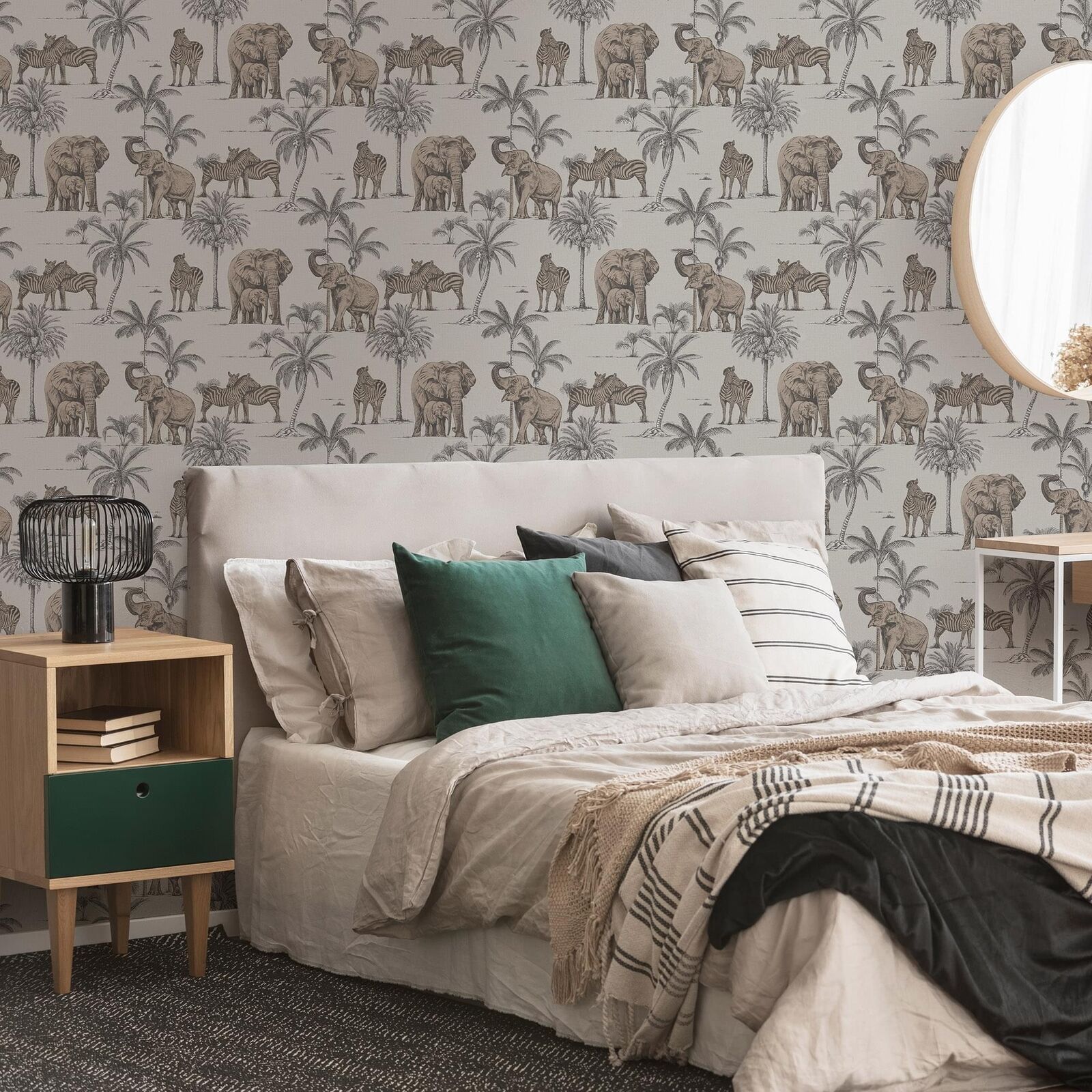 Fresco Kenya Safari Rose Gold Animal Wallpaper Graham & Brown 119156