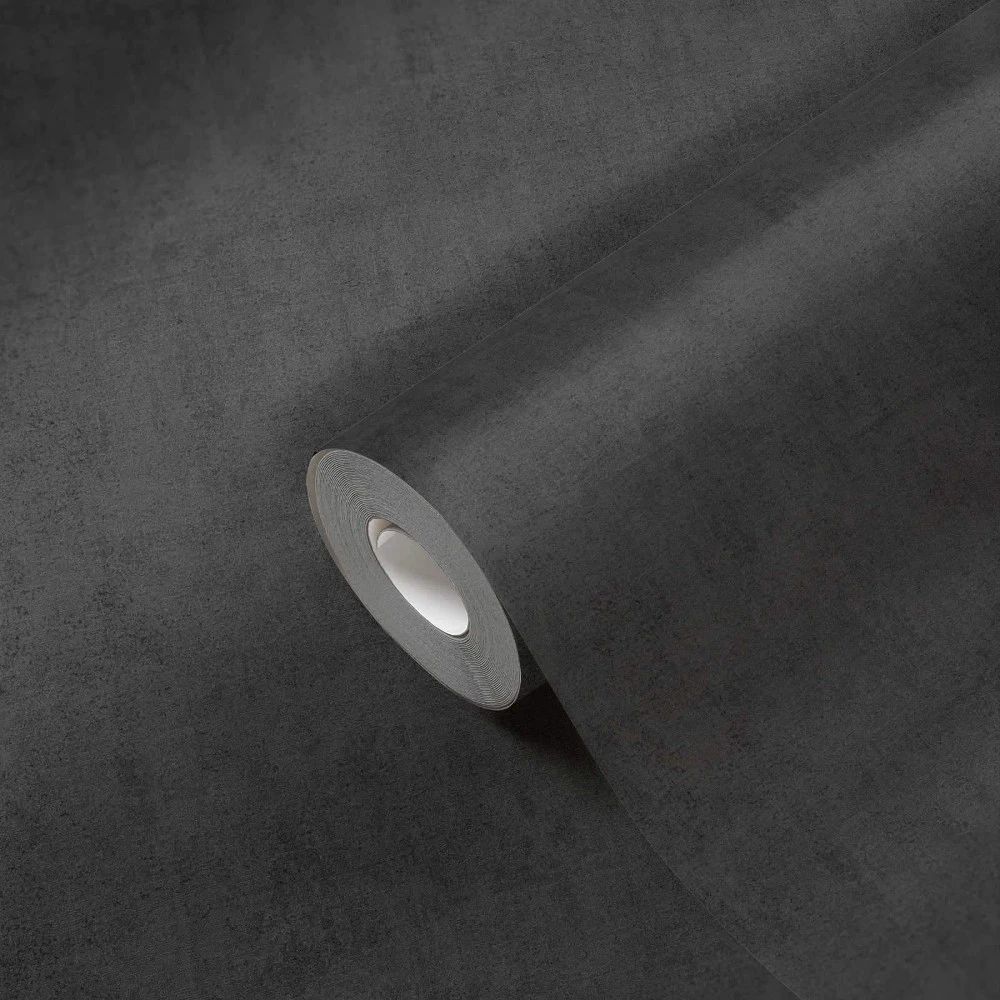 Cuba Black Faux Distressed Textured Vinyl Wallpaper 38025-1