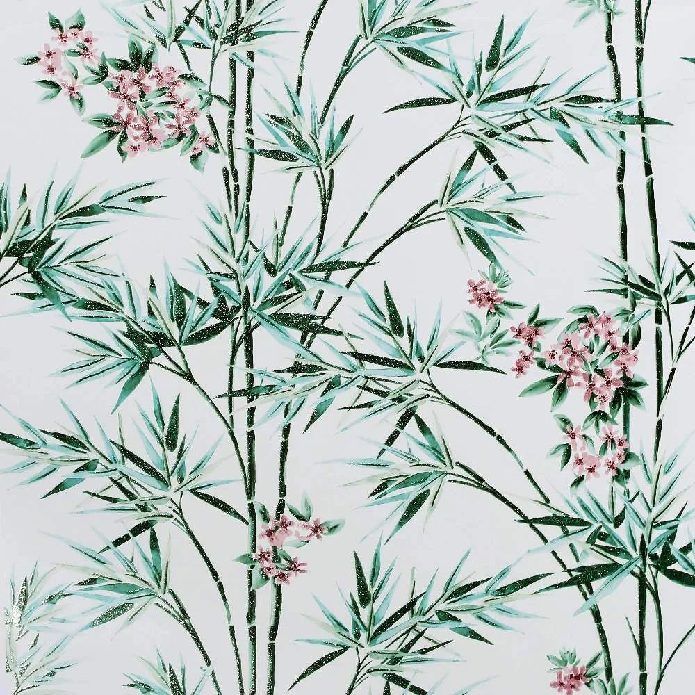Bamboo & Blossom White Wallpaper 692509 Bamboo & Blossom White Wallpaper 692509