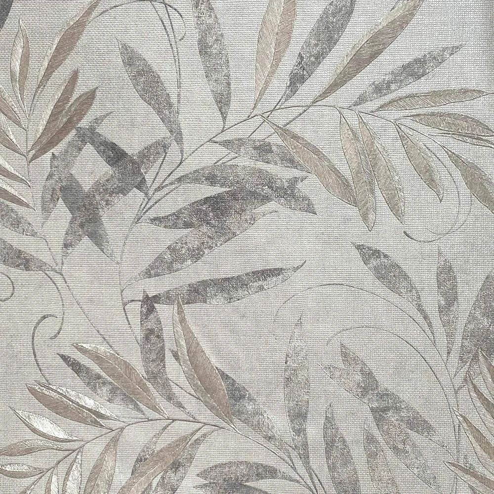 Luxury Leaf Soft Silver Wallpaper 299302