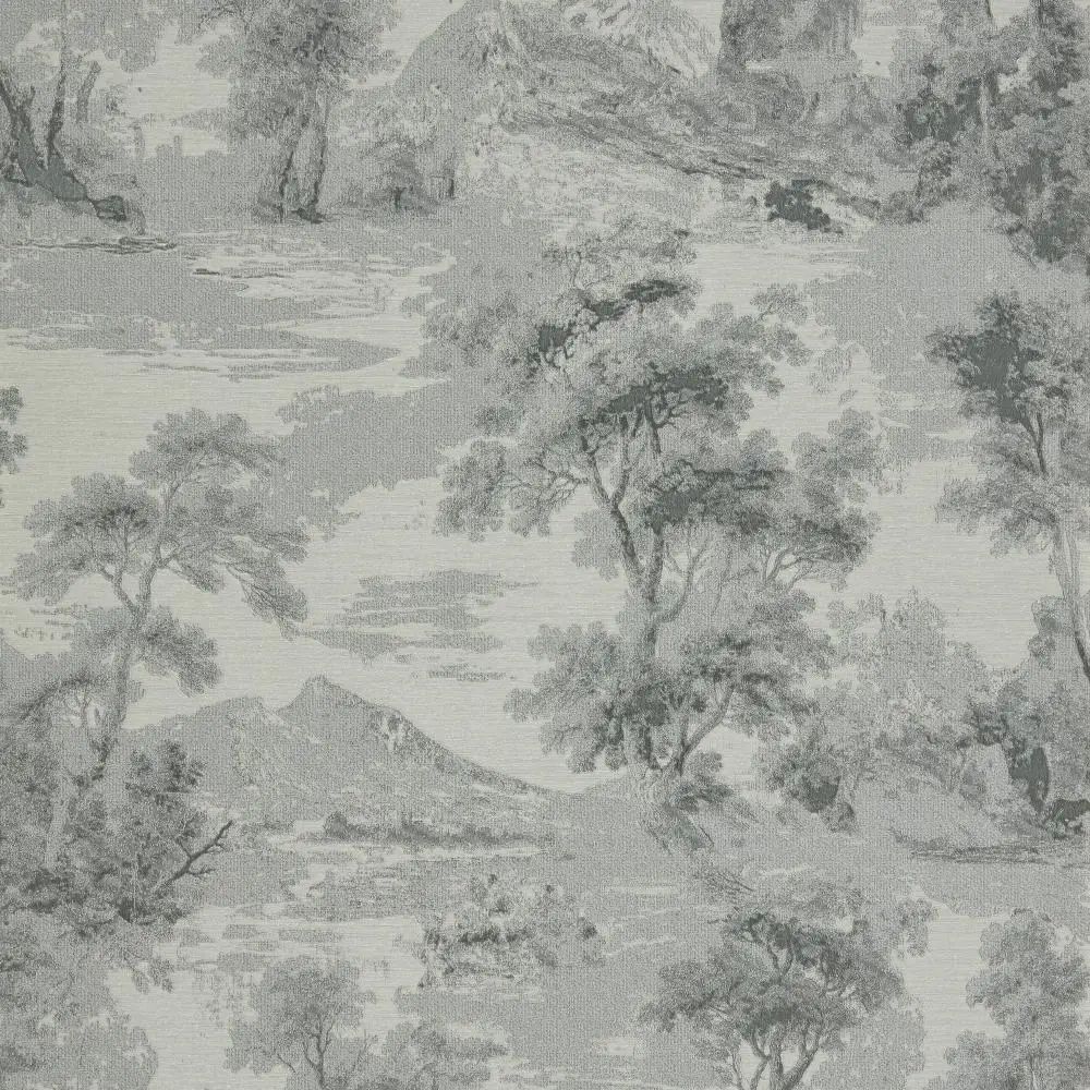Shibui Whimsical Forest Trees & Mountain Wallpaper Laurel Green 143029