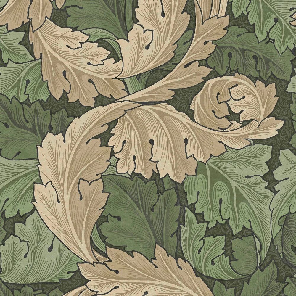 Acanthus Curling leaves Green Wallpaper by William Morris 124227