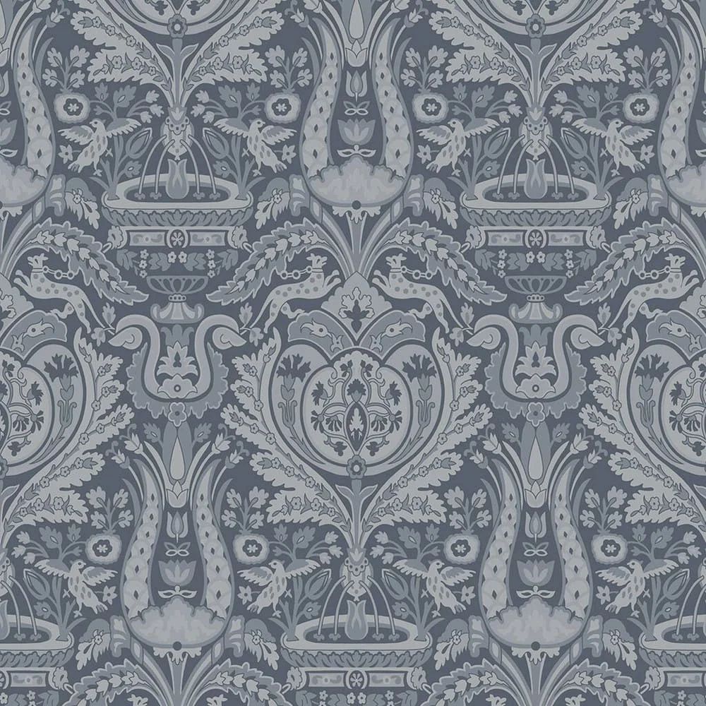 Heraldic Damask Dusky Seaspray Laura Ashley Wallpaper 113409