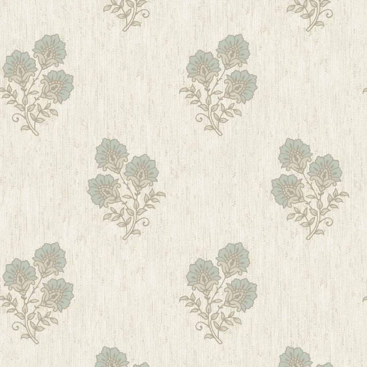 Carlotta Archaic Motif Cream & Green Textured Vinyl Wallpaper 9030