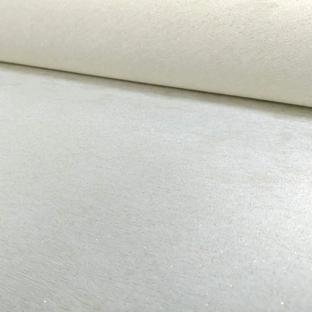 Plush Shimmer Glitter Cream Vinyl Wallpaper A14001