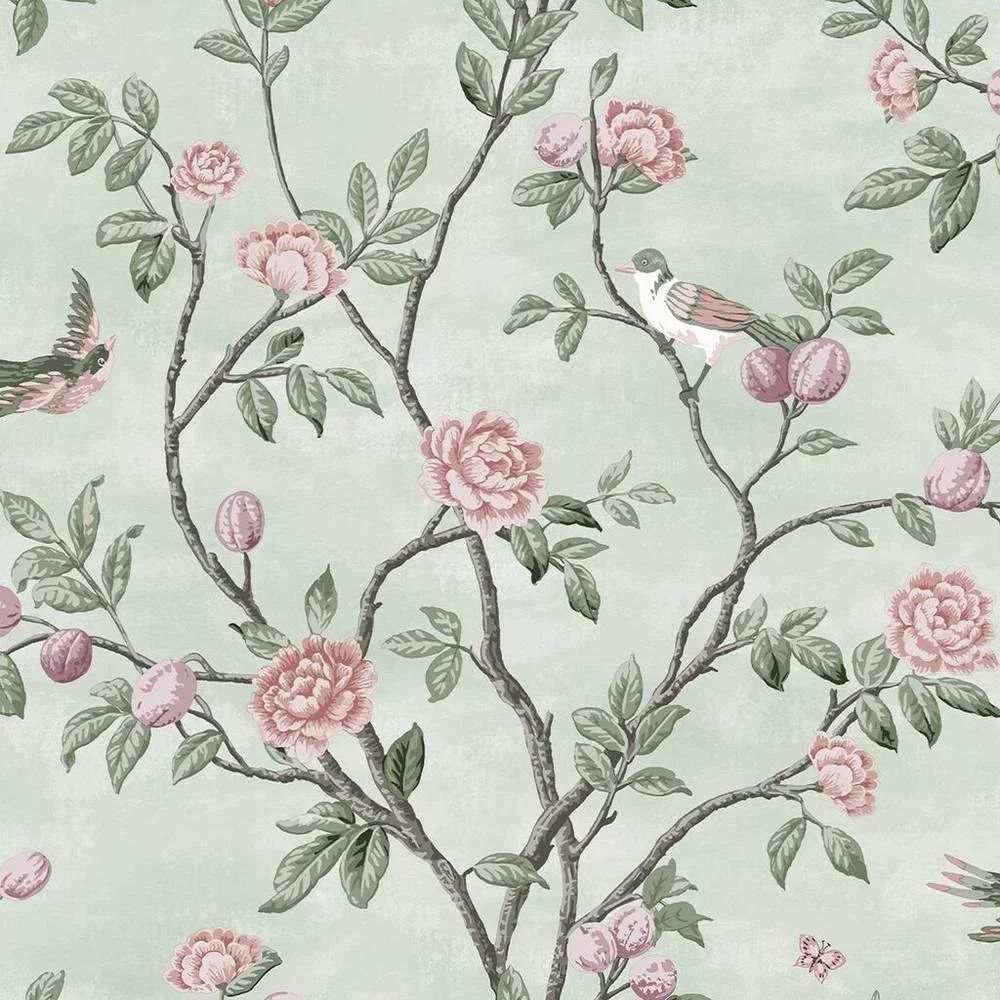 Eglantine French chateau Eau de Nil Floral Laura Ashley Wallpaper 113371