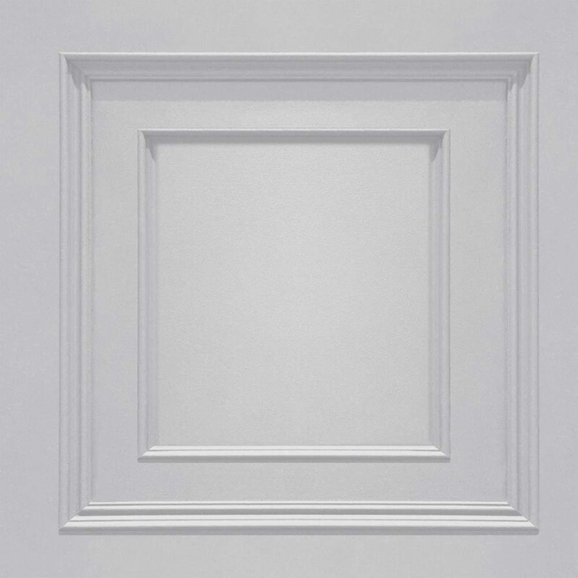 Amara Panel Effect Light Grey Italian Vinyl Wallpaper 7376