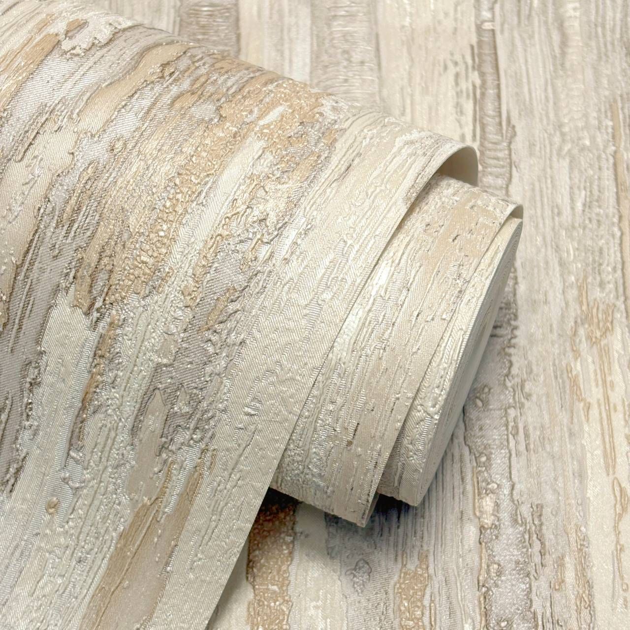 Gianni Textured Plain Natural Beige Vinyl Wallpaper M95698 Sample