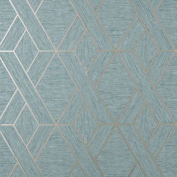 Miya Geometric Teal Textured Vinyl Wallpaper FD43154