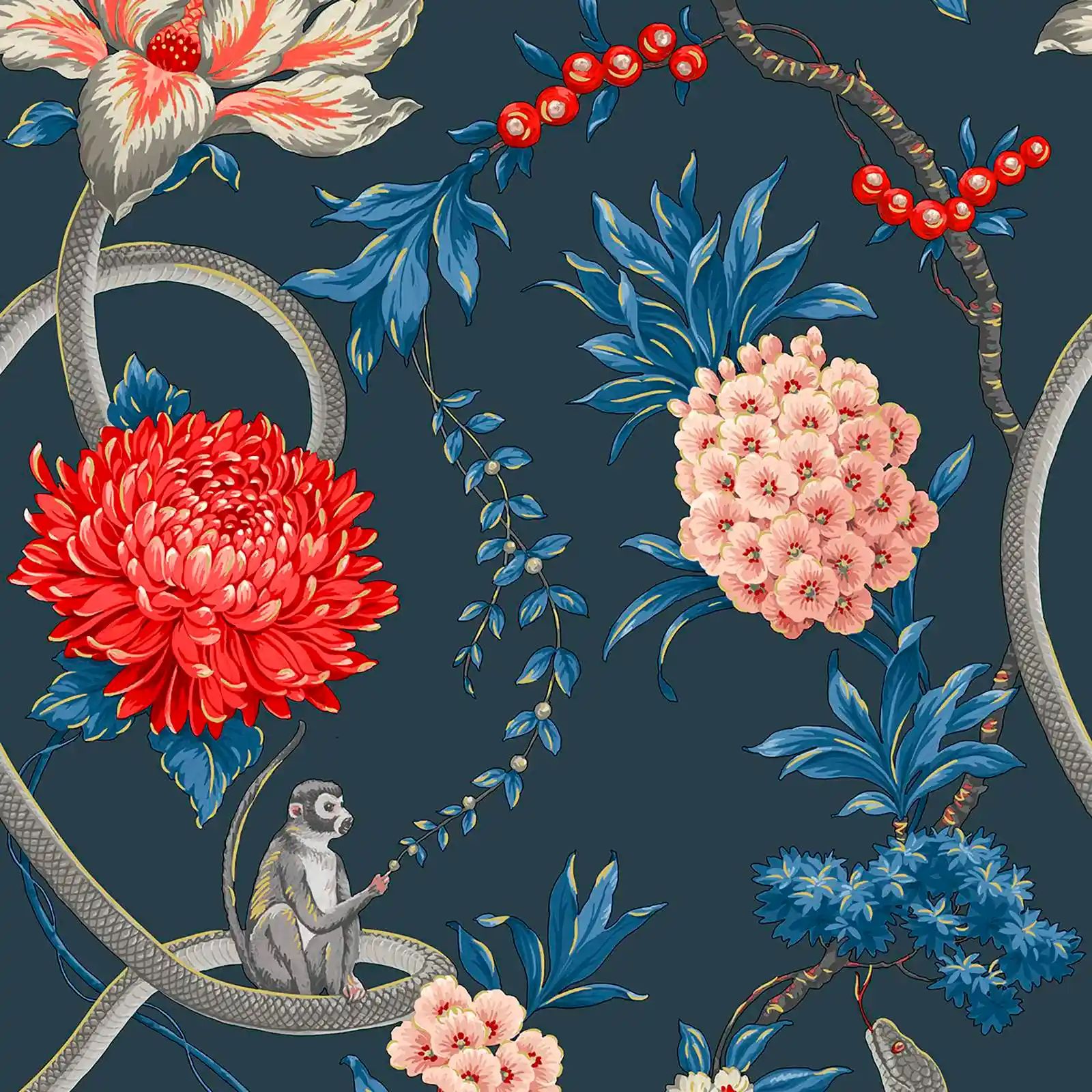 Forbidden Floral Blue Wallpaper 39003