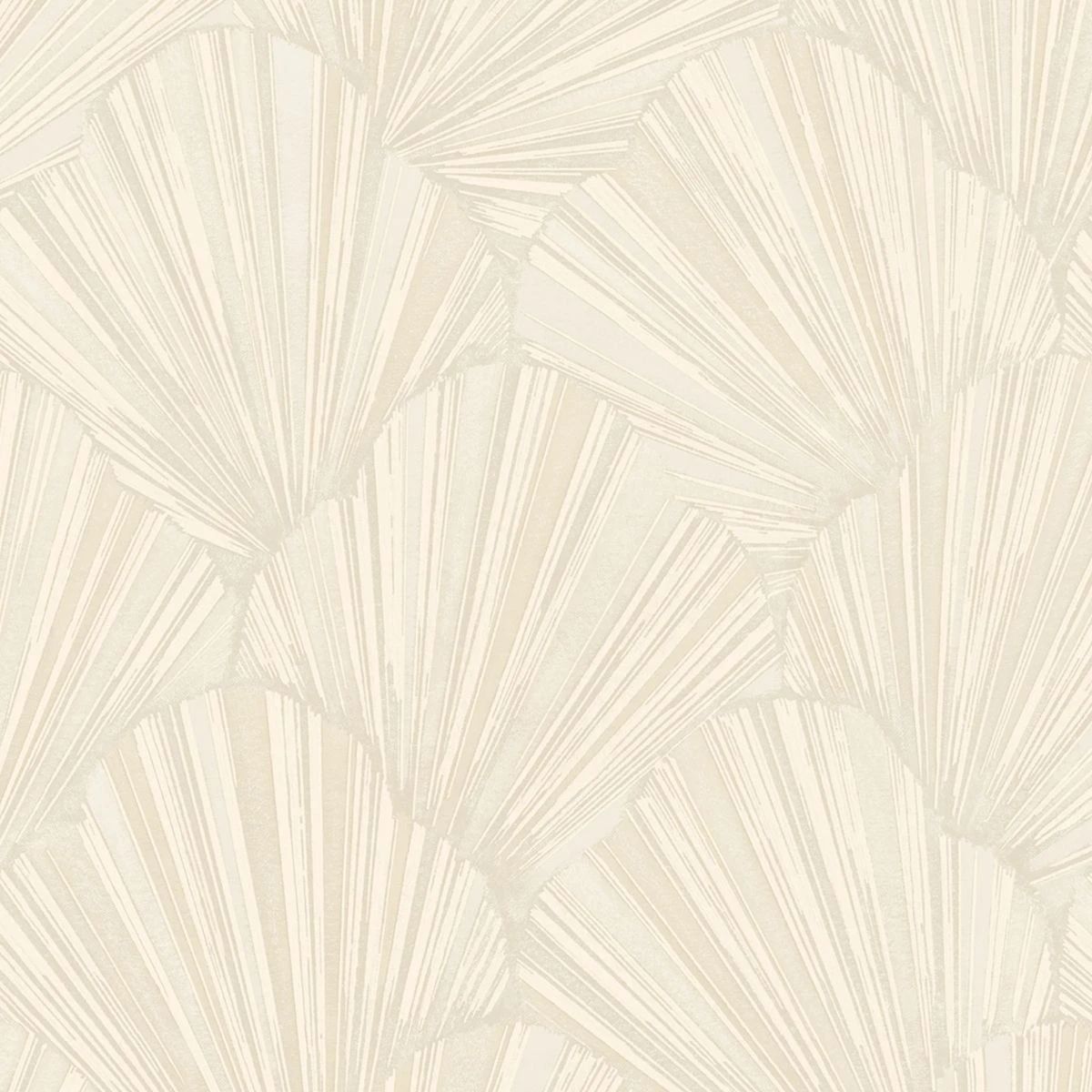 Allegra Scallop Shells luxurious Cream Vinyl Wallpaper 33337