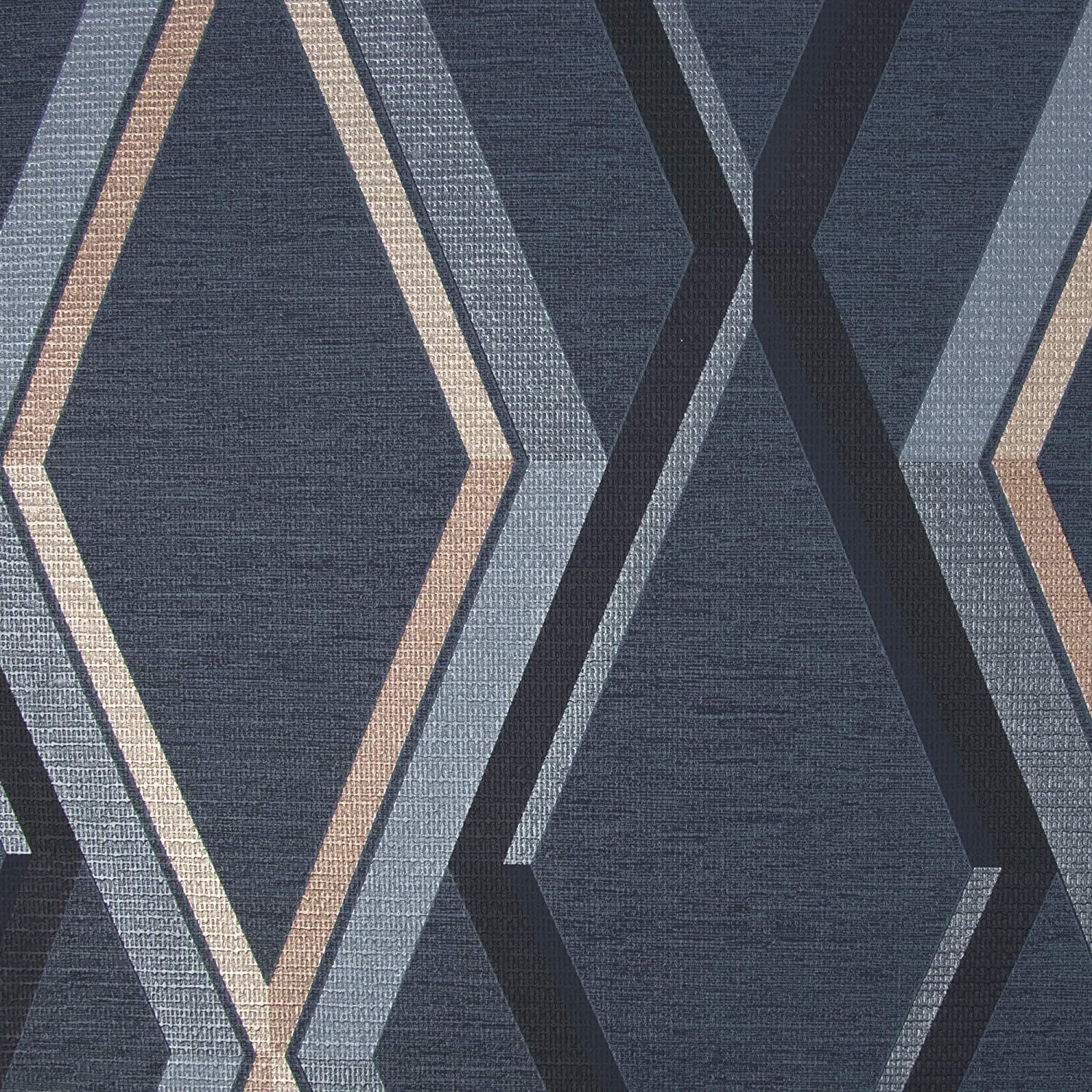 Prestige Geometric Navy Superfresco Wallpaper 108622 108622