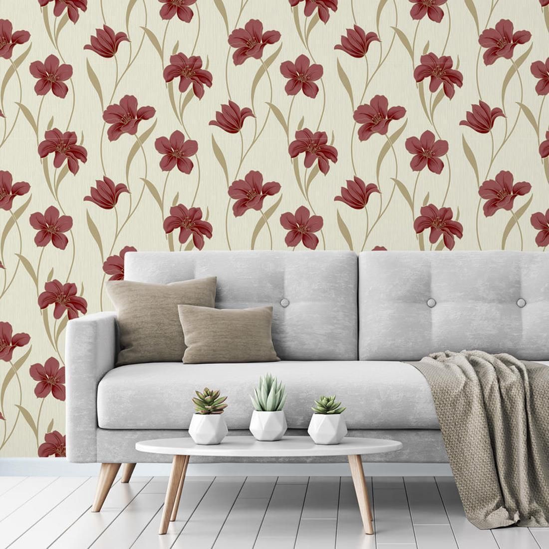 Red and white wallpaper designs cheap