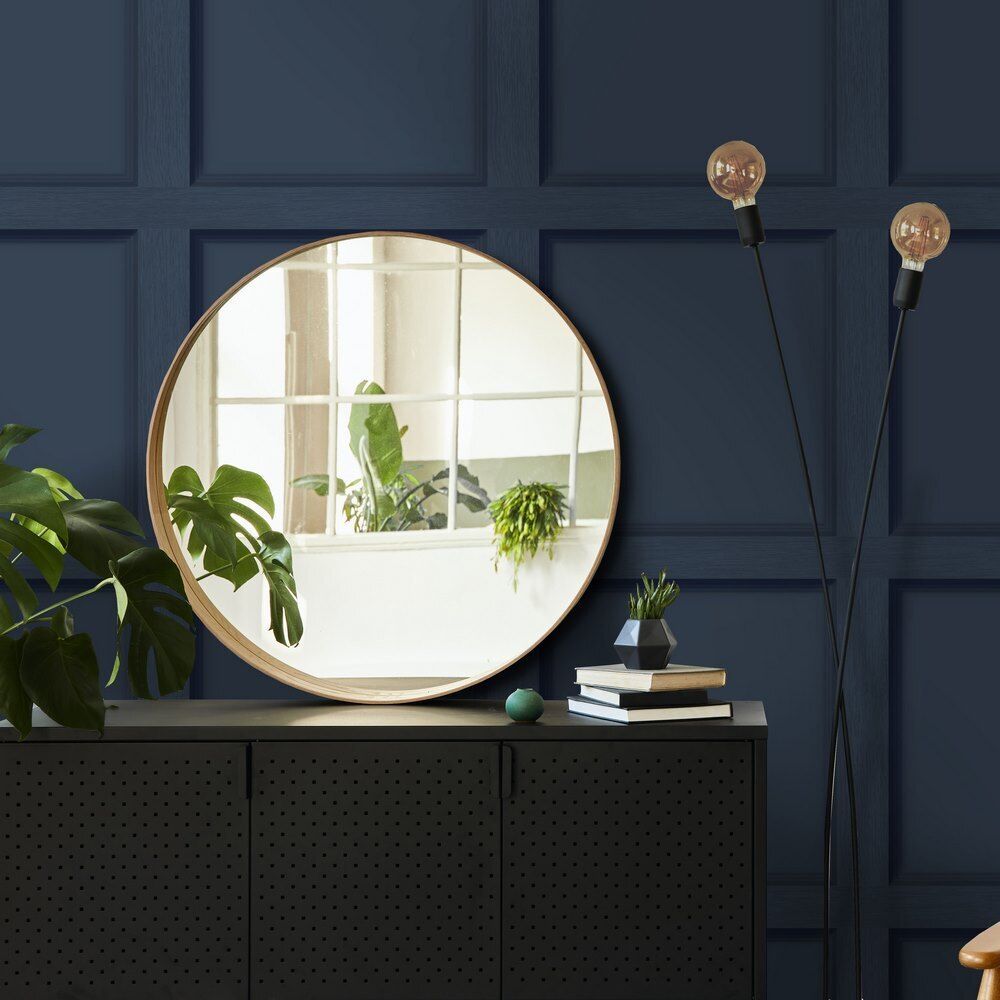 Modern Wood Panel Navy Blue Wallpaper Holden Decor 12980