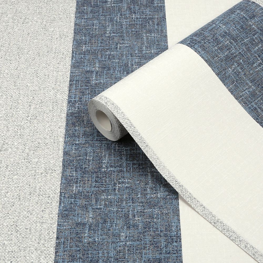 Meadow Stripe Navy Wallpaper Superfresco 128978