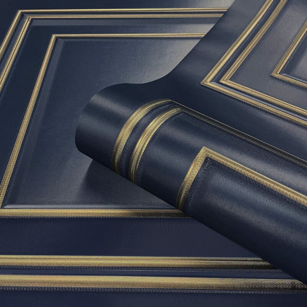 Dark blue and gold wallpaper outlet