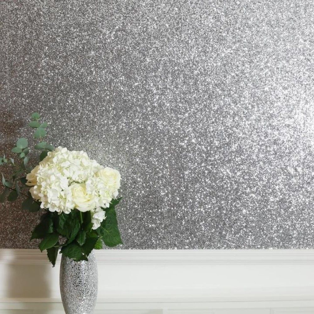 Best Creation Inc Silver Glitter Cardstock  Silver wallpaper, Silver  removable wallpaper, Glitter wallpaper