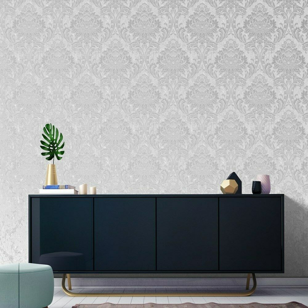 Milan Damask Silver Superfresco Wallpaper 106520 106520