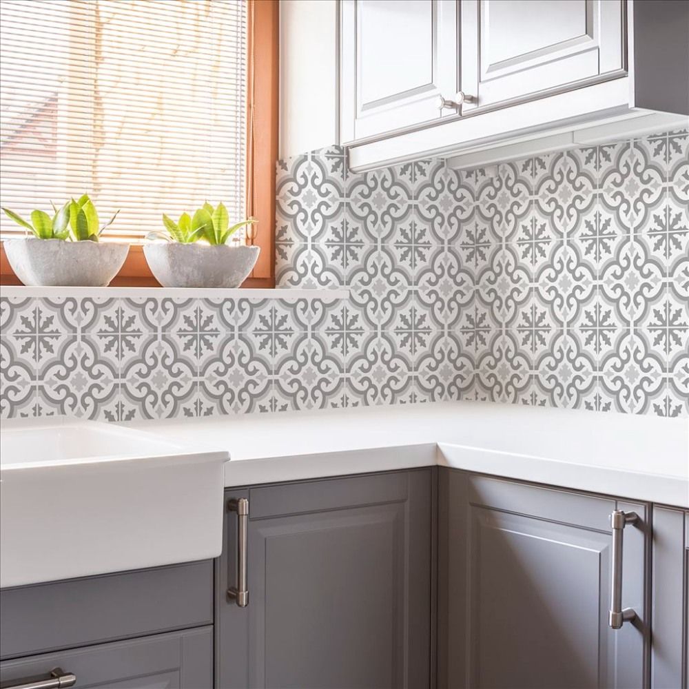 Grecian Grey Moroccan Tile Wallpaper 112648