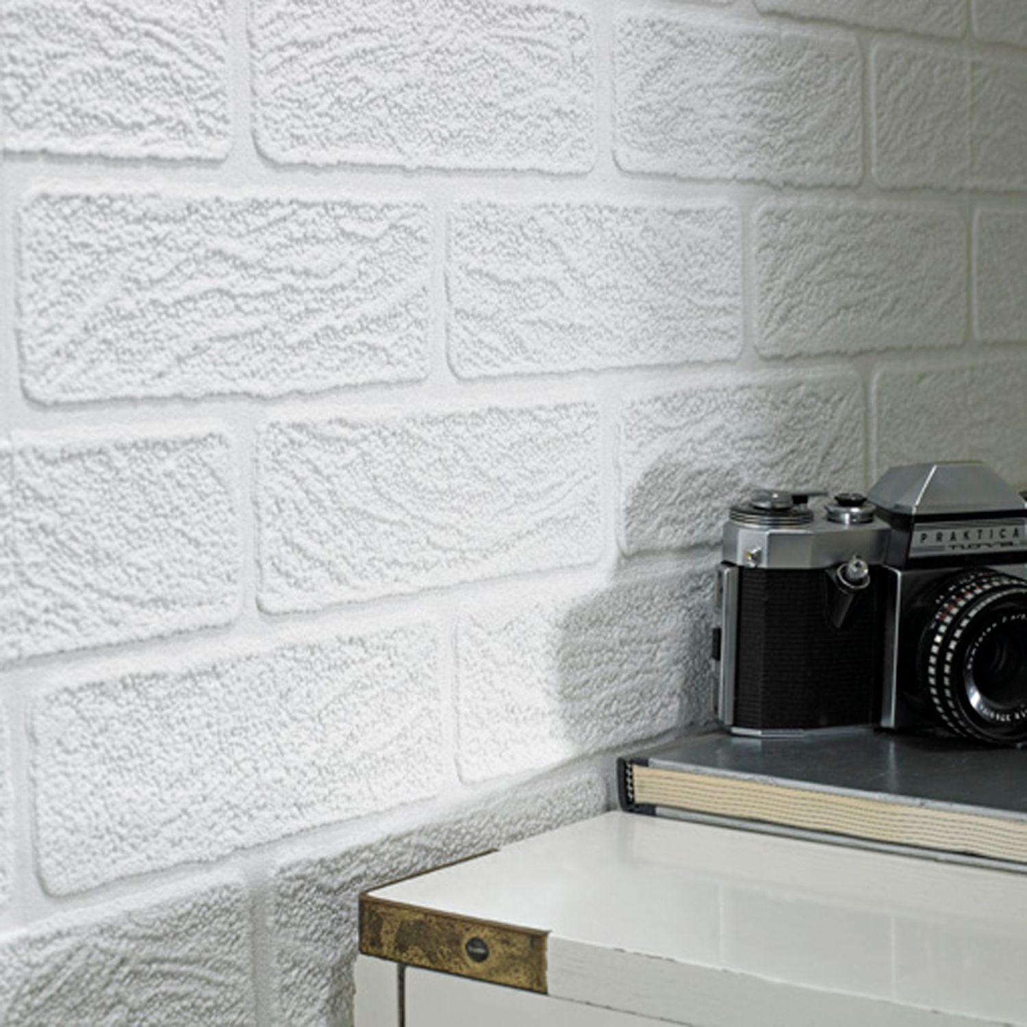 Textured Brick Superfresco White Wallpaper 93744