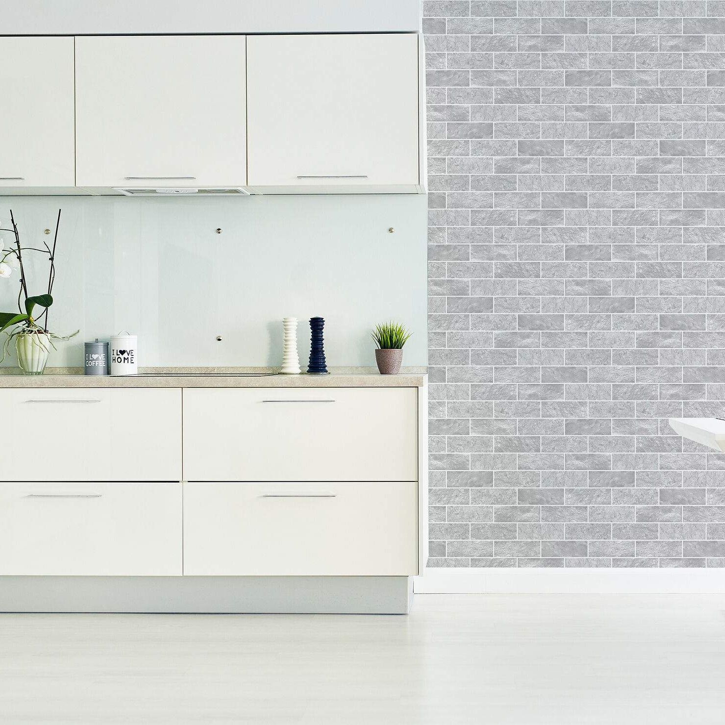 Contour Grey Tile Kitchen Bathroom Wallpaper 107097
