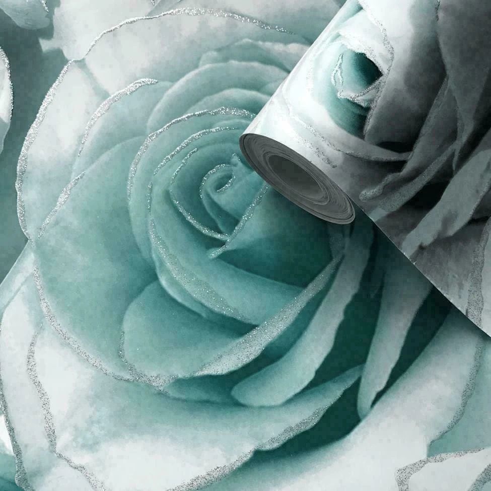 Silver discount flower wallpaper