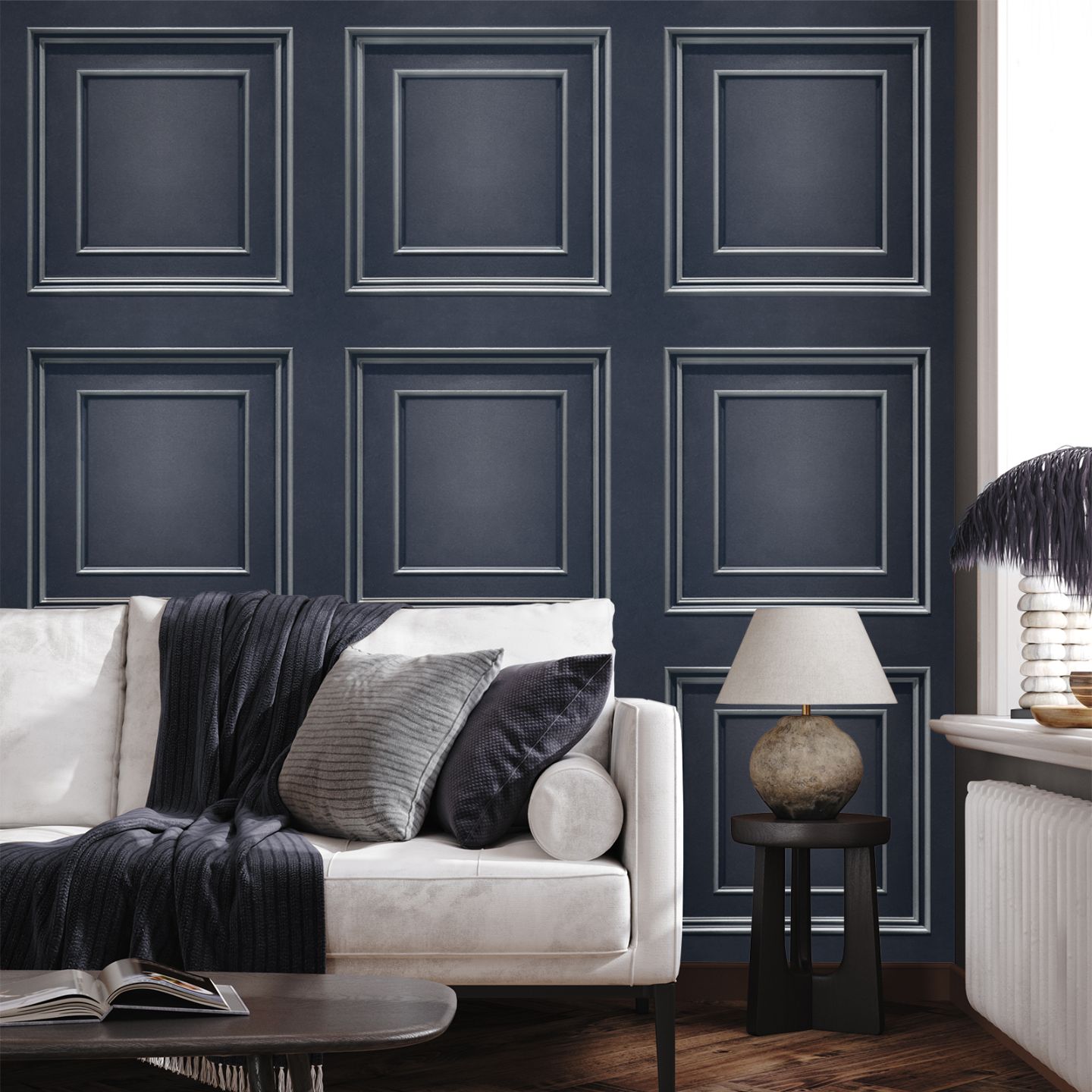 Navy silver wallpaper best sale