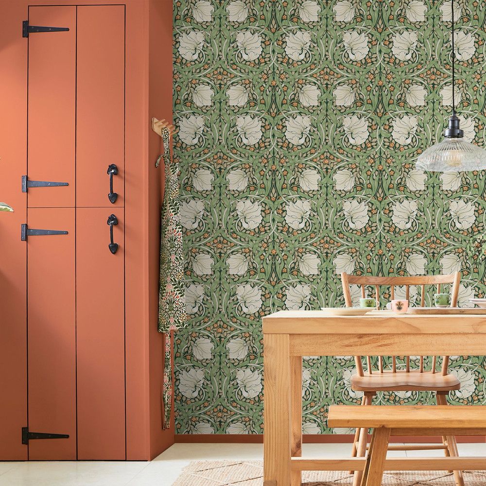 Pimpernel Green Floral Wallpaper William Morris 124242