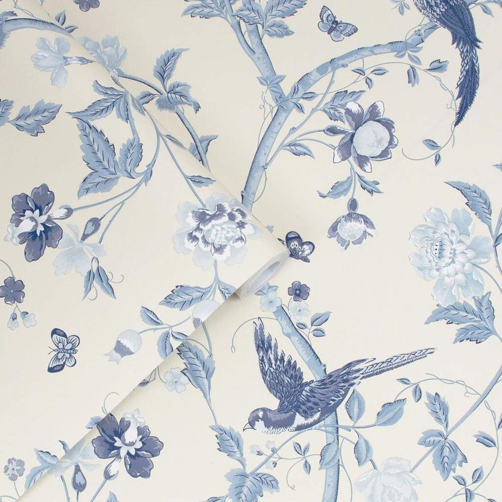 Summer Palace Birds Royal Blue Laura Ashley Wallpaper 113390 | 113390