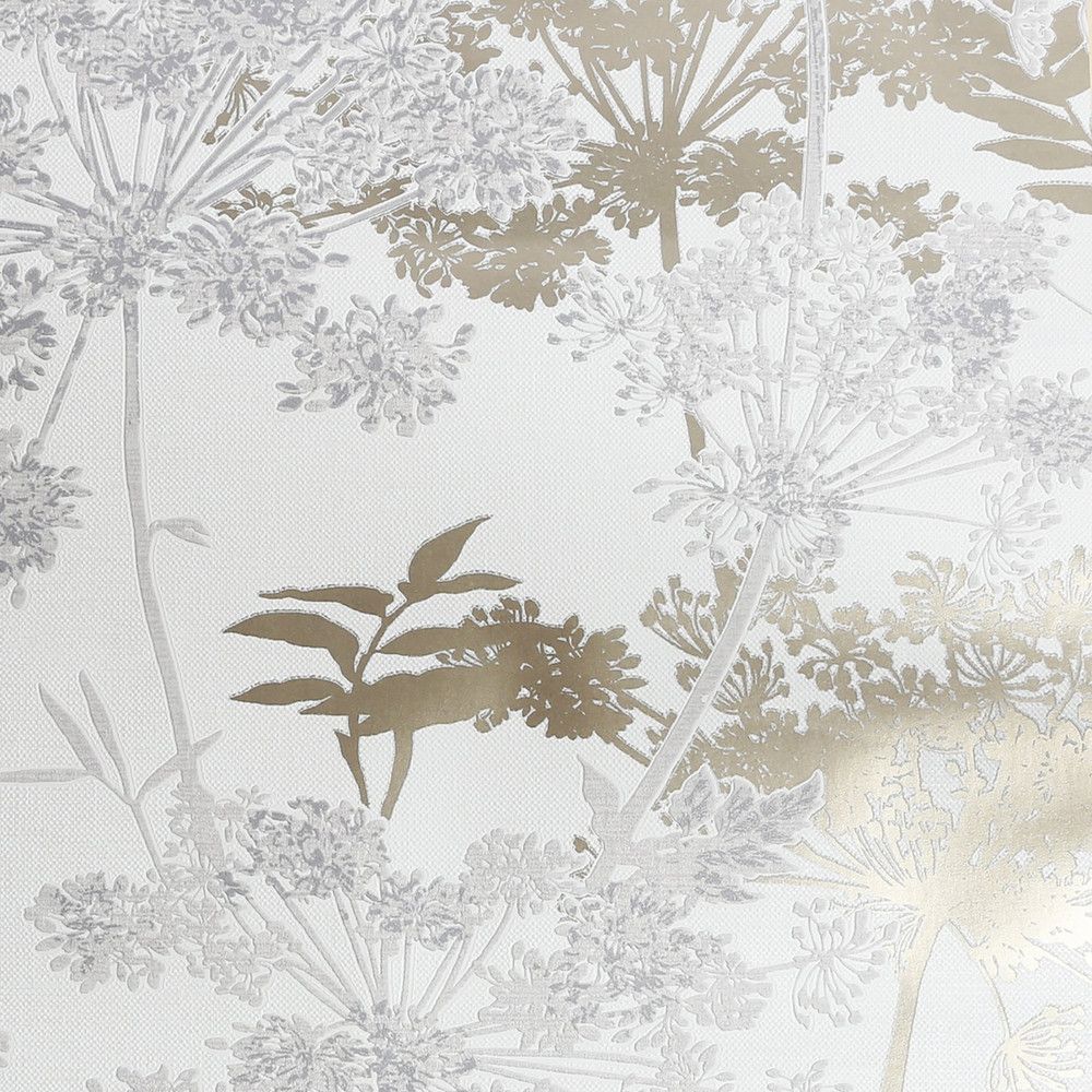 Meadow Grey & Gold Floral Wallpaper Superfresco 128148