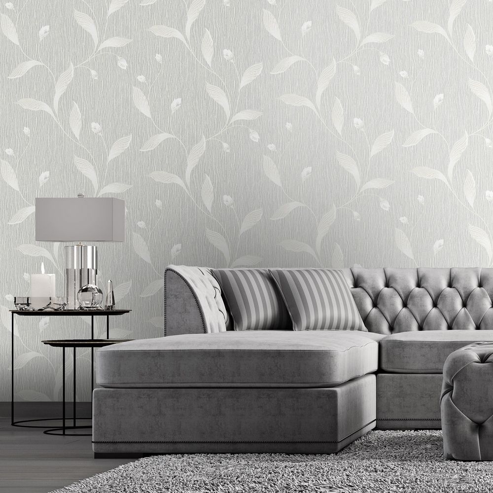 Tiffany Trail Soft Silver Luxury Italian Vinyl Wallpaper 41319 41319