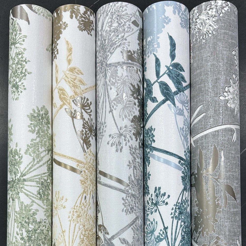Meadow Grey & Gold Floral Wallpaper Superfresco 128148