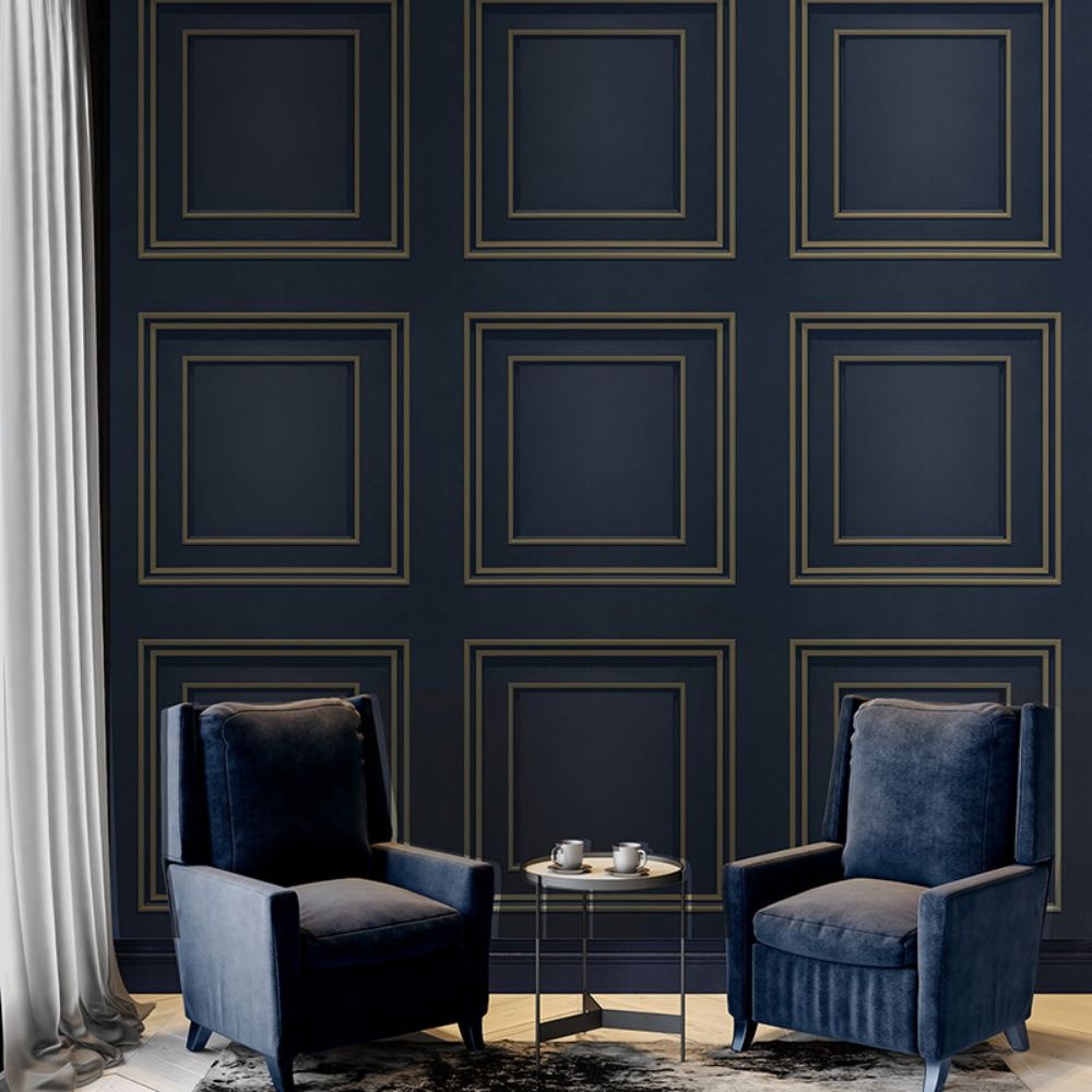Navy panel best sale wallpaper