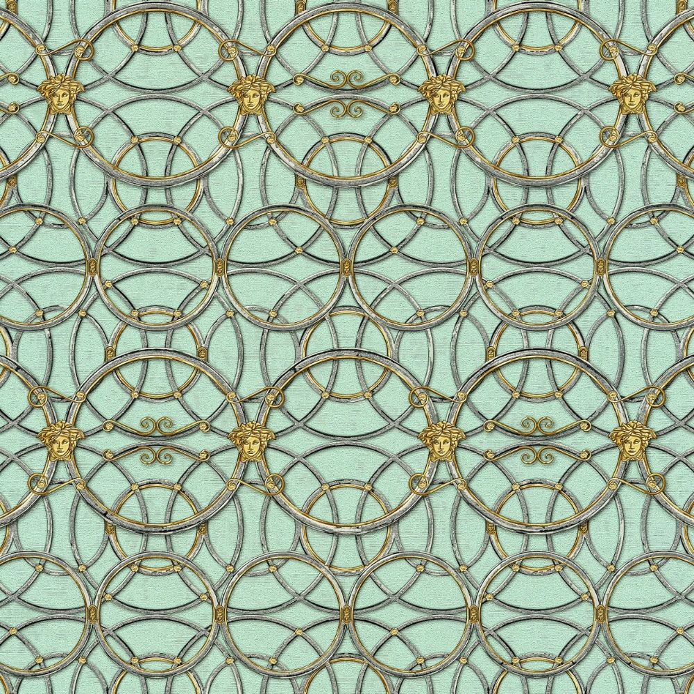 La Scala Del Palazzo Green Luxury Vinyl Wallpaper 370497