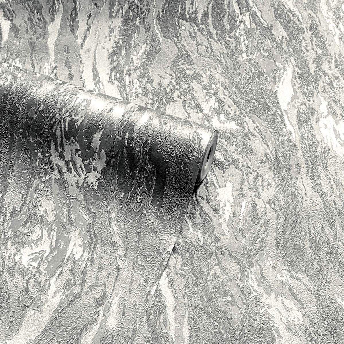 Marble Luxe Texture Metallic Pewter Wallpaper 299102