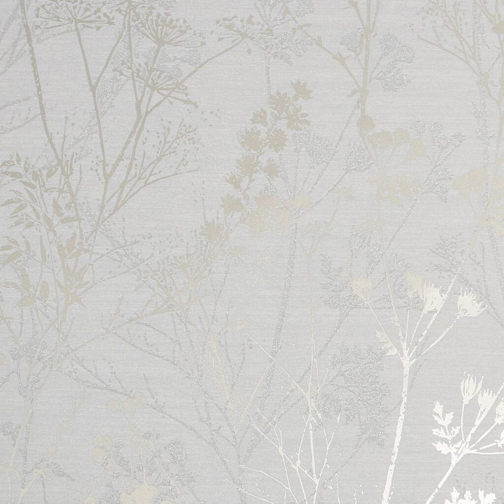 Hedgerow Grey Pale Gold Twig & Rose Gold Shimmer Superfresco Wallpaper 113251
