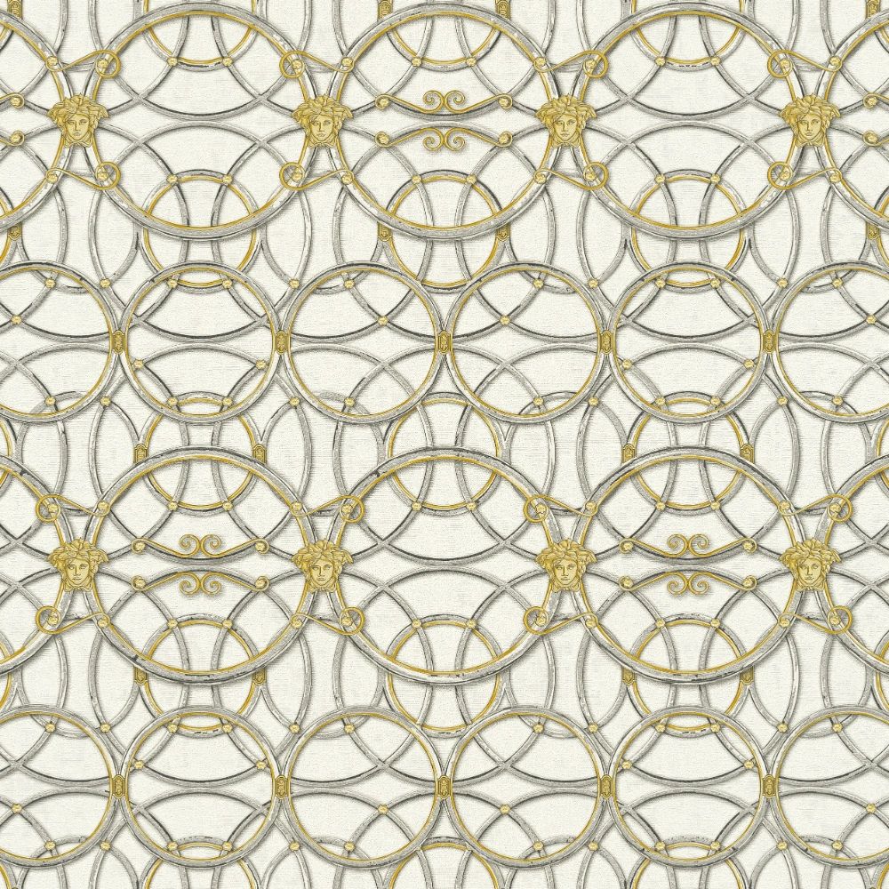 La Scala Del Palazzo White & Gold Luxury Vinyl Wallpaper 370492