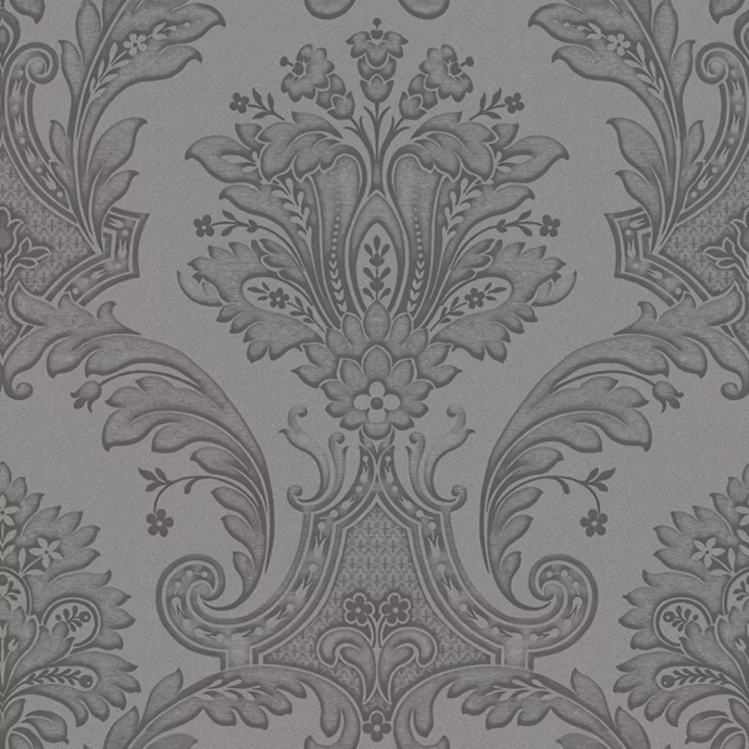 Amara Damask Gunmetal Italian Vinyl Wallpaper 7372