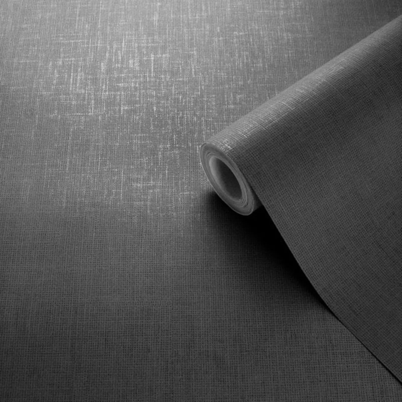 Linen Texture Black Darcy James Wallpaper 173535