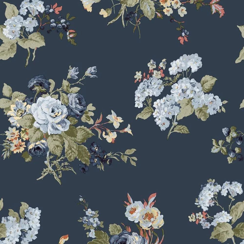 Rosemore Country Charm Midnight Seaspray Laura Ashley Wallpaper 114898