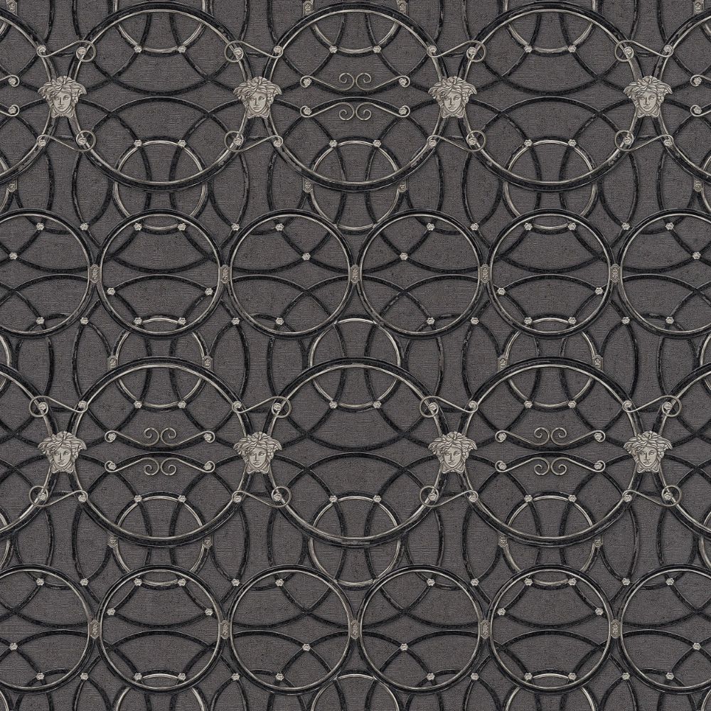 La Scala Del Palazzo Black Luxury Vinyl Wallpaper 370494