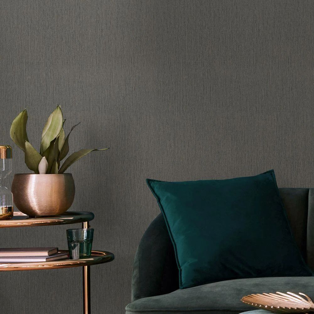 Boutique Grain Texture Brown Vinyl Wallpaper 131239