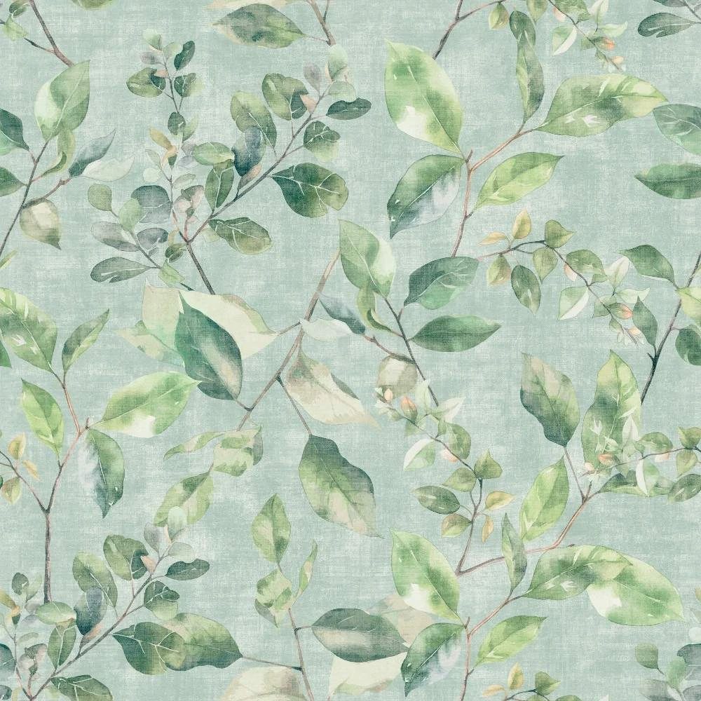 Spring Springs Sage Green Leaves Botanical Wallpaper 925501
