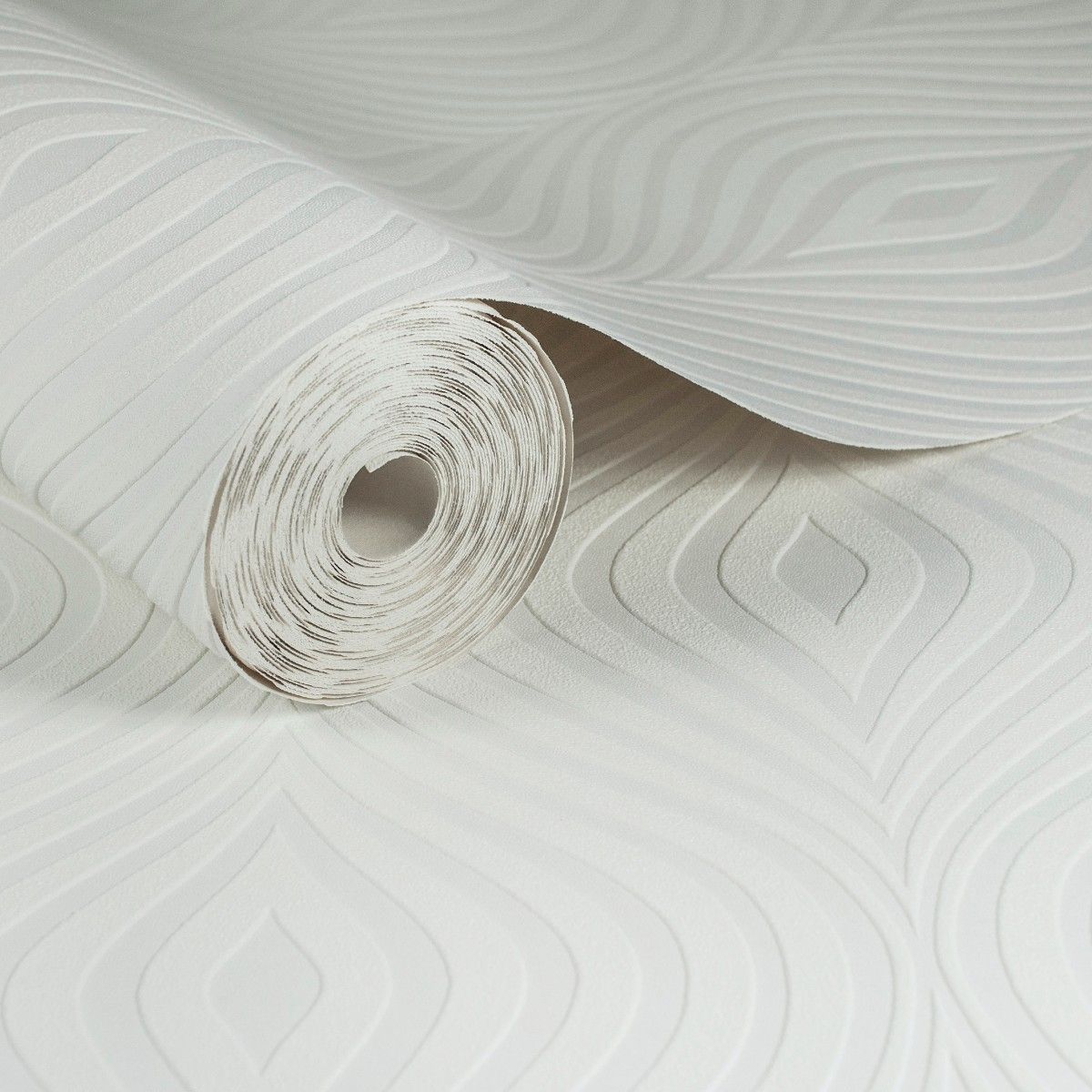 Curvy Superfresco White Paintable Wallpaper 17583