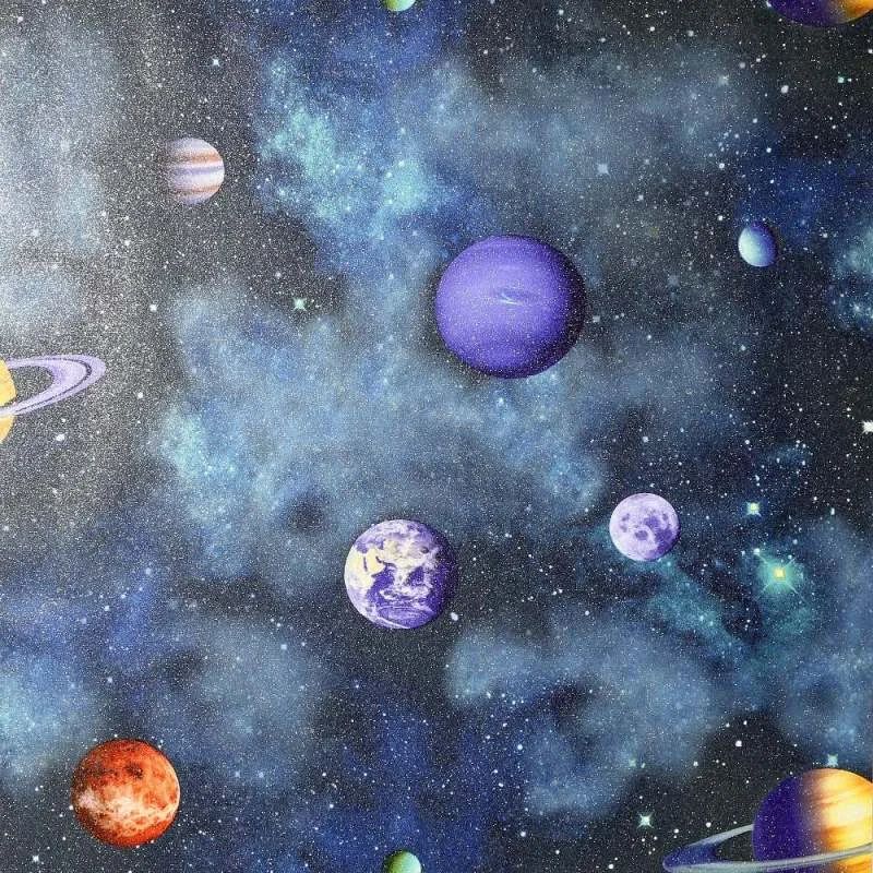 Solar Navy Multicolour Cosmos Children's Wallpaper 296000