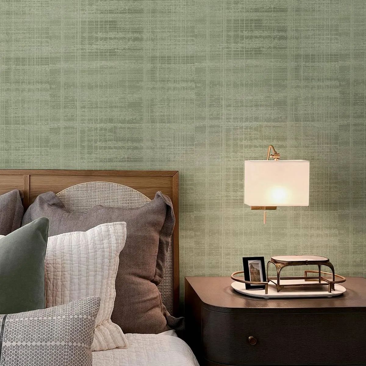 Lamont Weave Laurel Heavyweight Vinyl Wallpaper by Boutique 143416