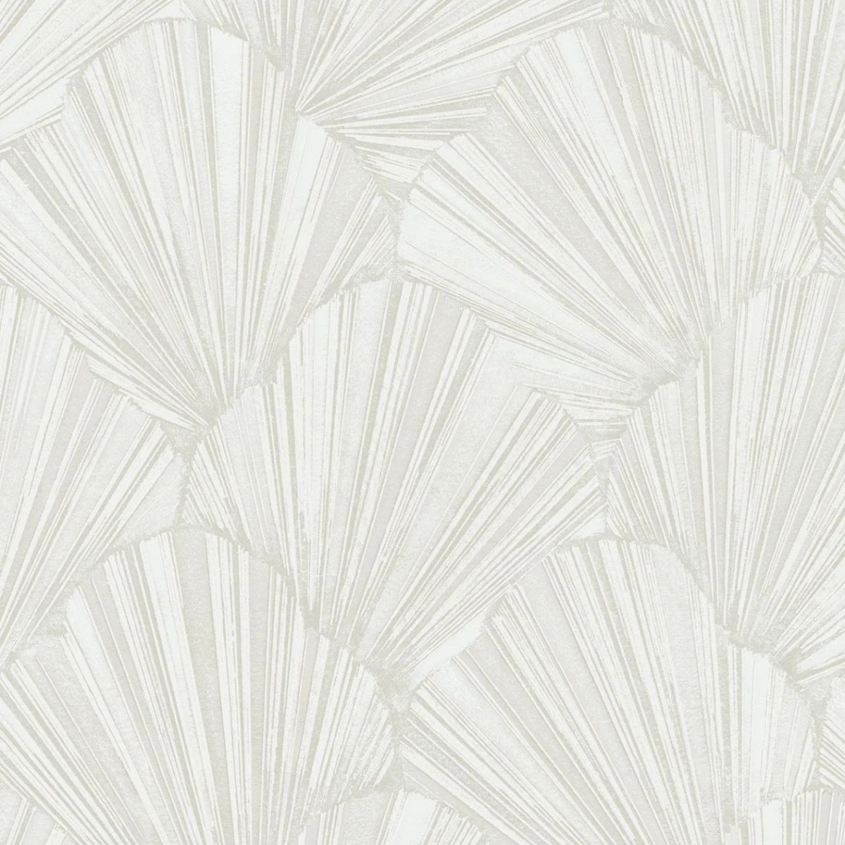 Allegra Scallop Shells luxurious Pearl White Vinyl Wallpaper 33339