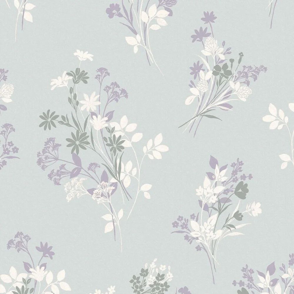 Igerna Floral Pale Duck Egg Blue Laura Ashley Wallpaper 119857