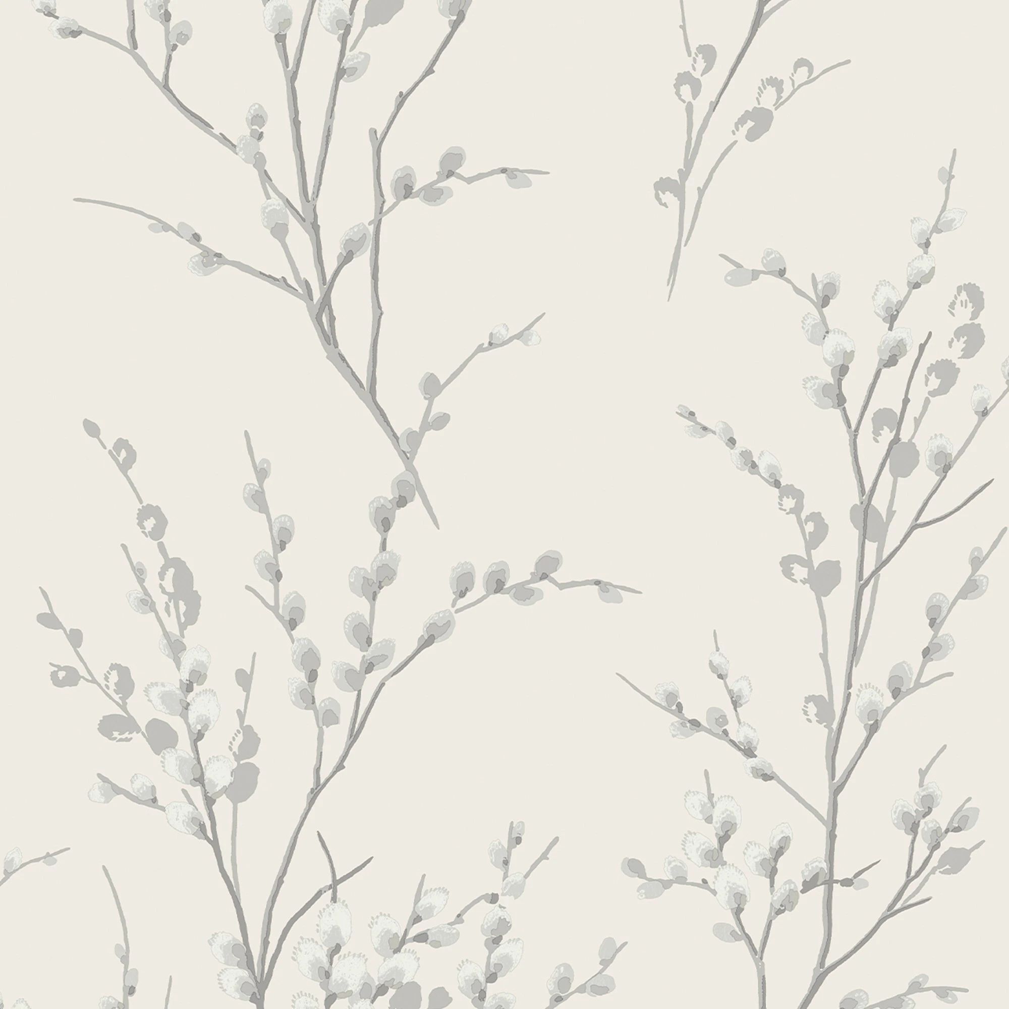 Pussy Willow Off White & Steel Sprigs Laura Ashley Wallpaper 113359