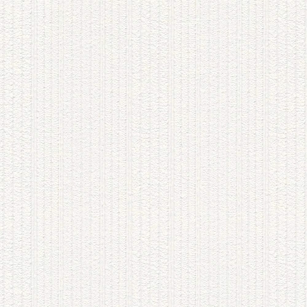 Cord Stripe White Paintable Wallpaper 3149-18
